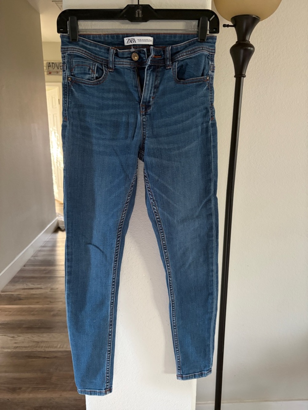 ZARA Women's Dark Blue Skinny Jeans